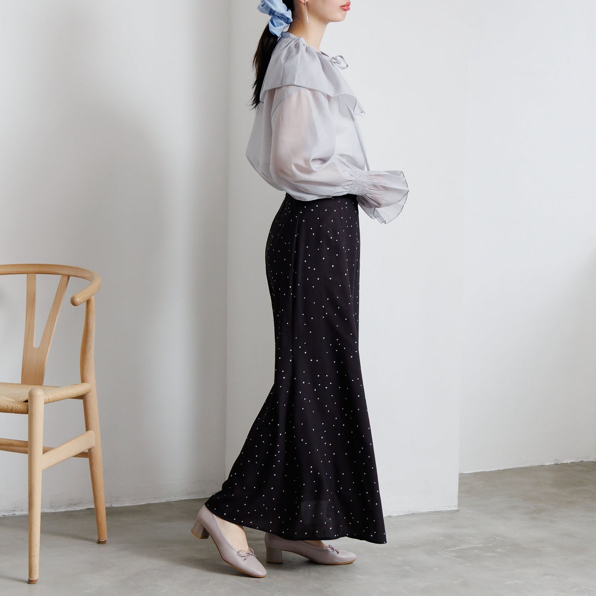 《予約/4月中旬入荷予定》4cmヒールバレエパンプス/661110