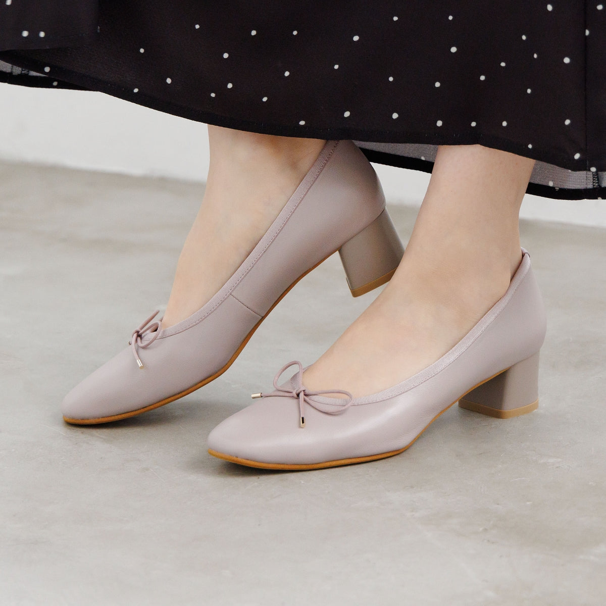 《予約/4月中旬入荷予定》4cmヒールバレエパンプス/661110