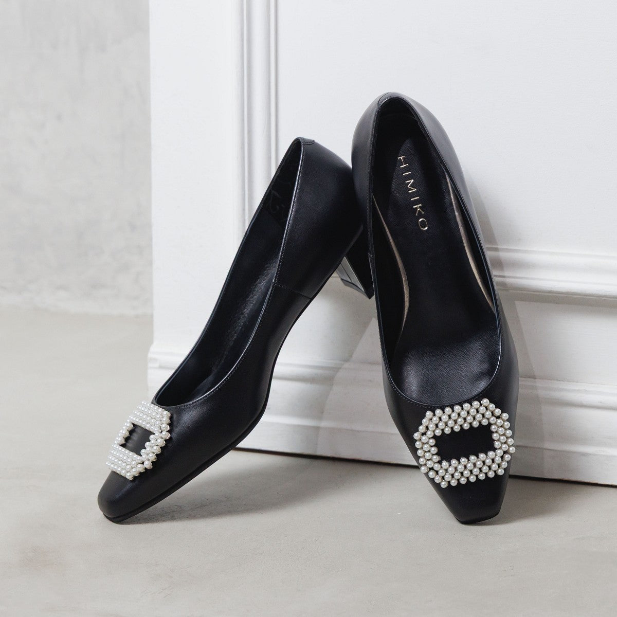 【26SS】4cmヒールパールビジューパンプス/661113