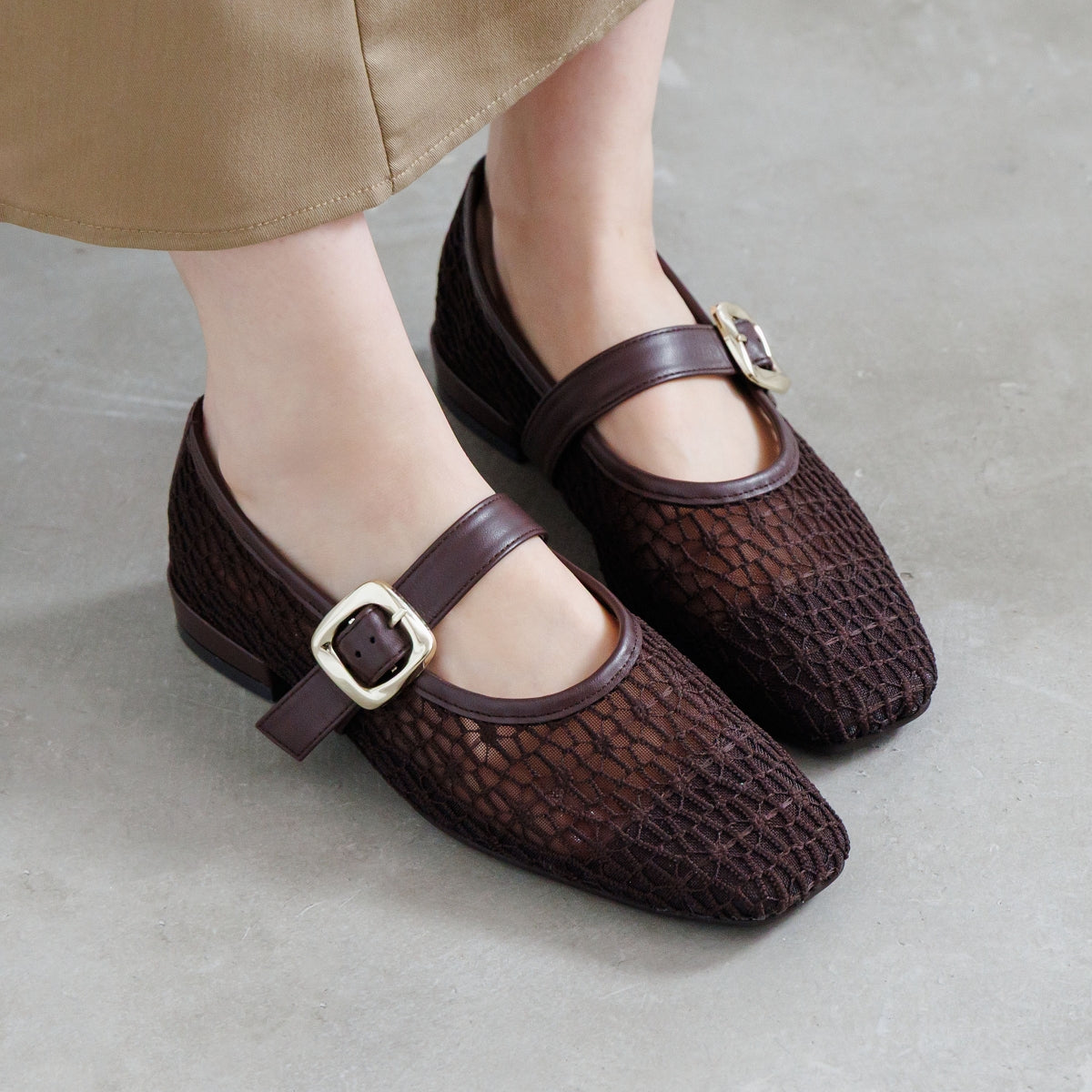 《26SS》チュールフラットメリージェーンパンプス/661115