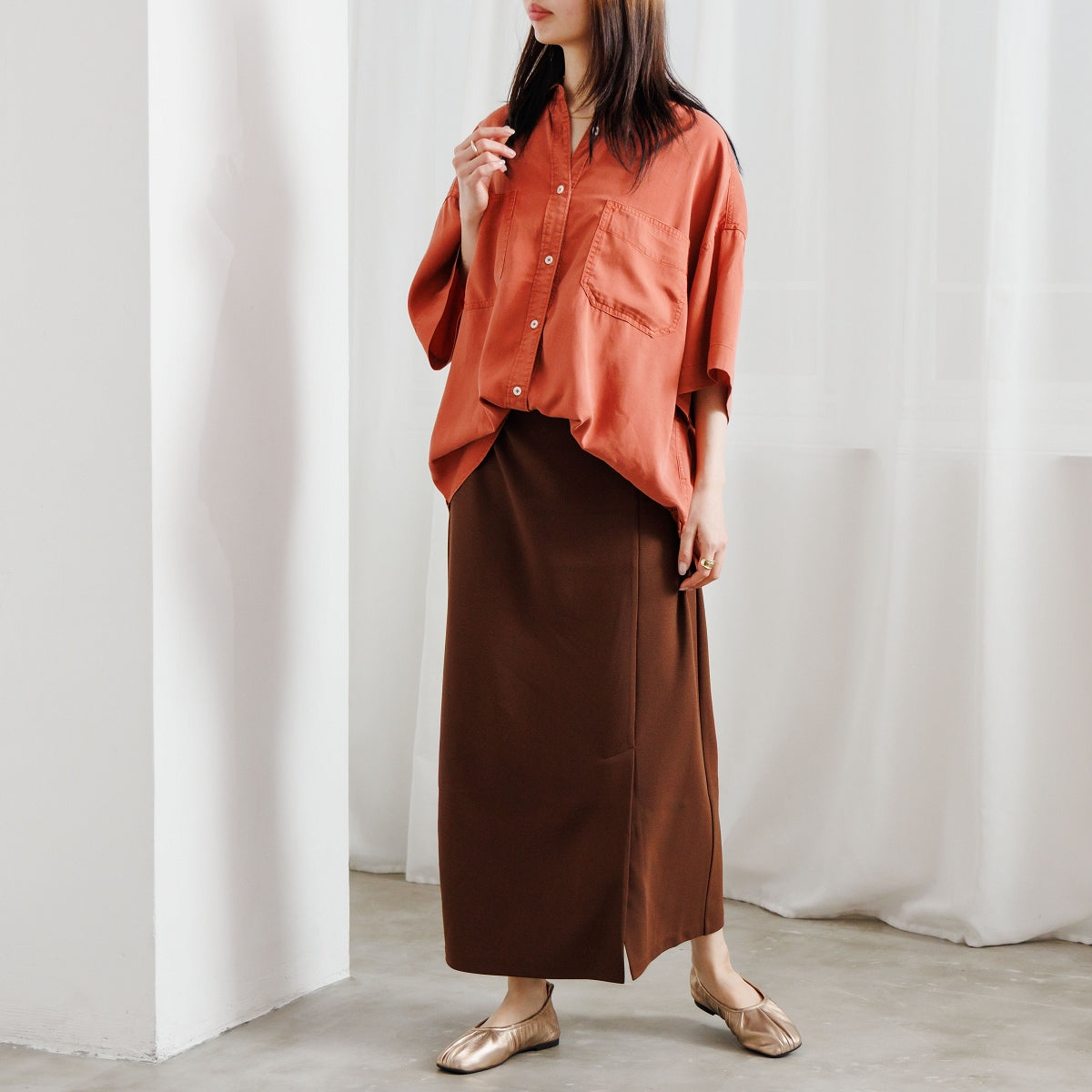 《予約/3月上旬入荷予定》ドレープデザインフラットパンプス/661116