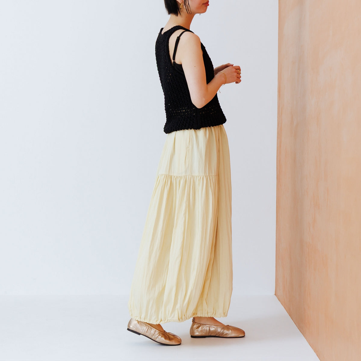 【26SS】ドレープデザインフラットパンプス/661116