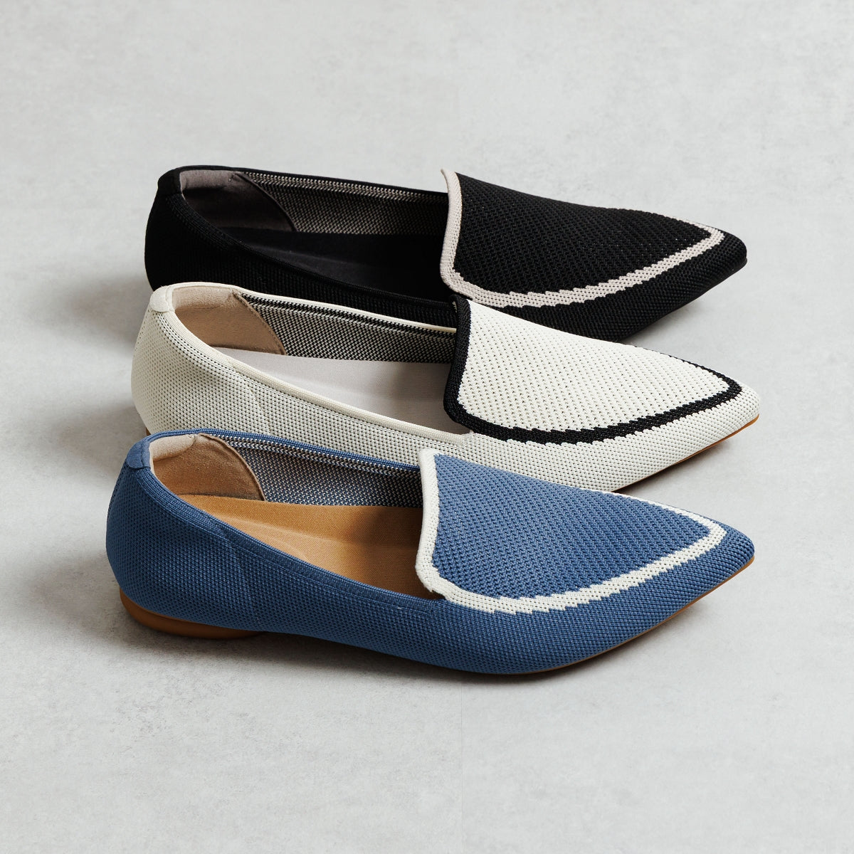 【26SS】洗えるバイカラーニットパンプス/661123