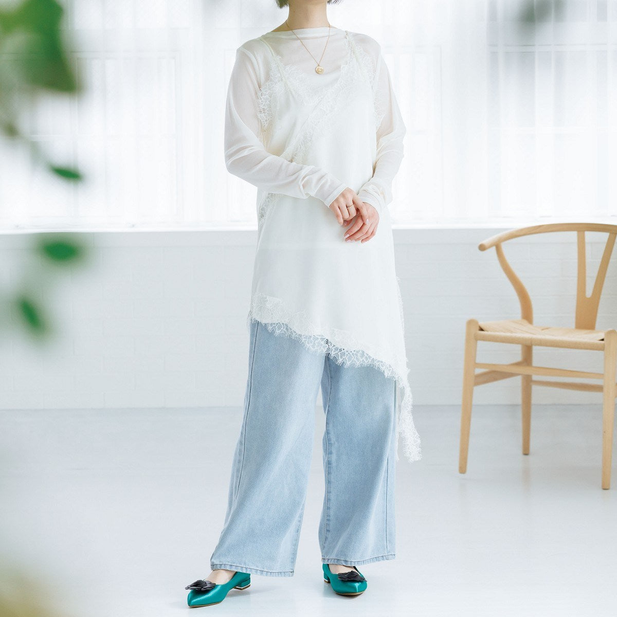 HANAE MORI×HIMIKO フラワーモチーフ フラットパンプス/661127