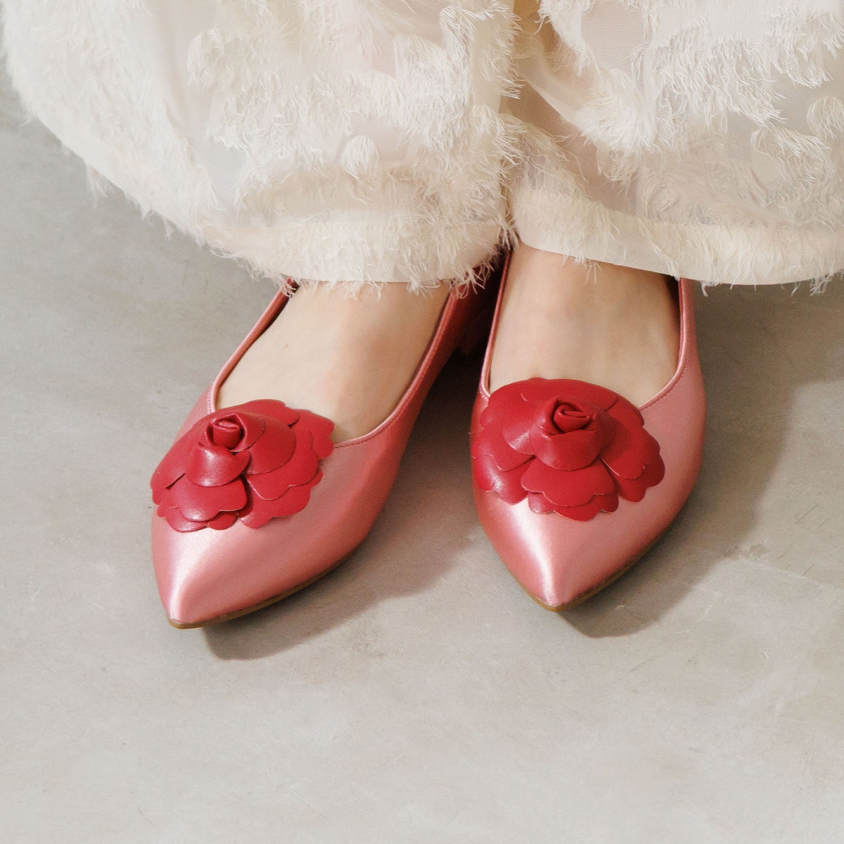 【オンラインショップ先行販売】HANAE MORI×HIMIKO フラワーモチーフ フラットパンプス/661127