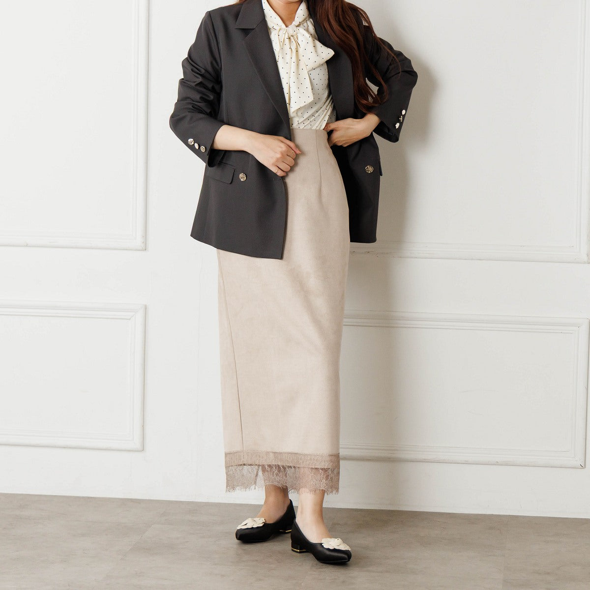 HANAE MORI×HIMIKO フラワーモチーフ フラットパンプス/661127