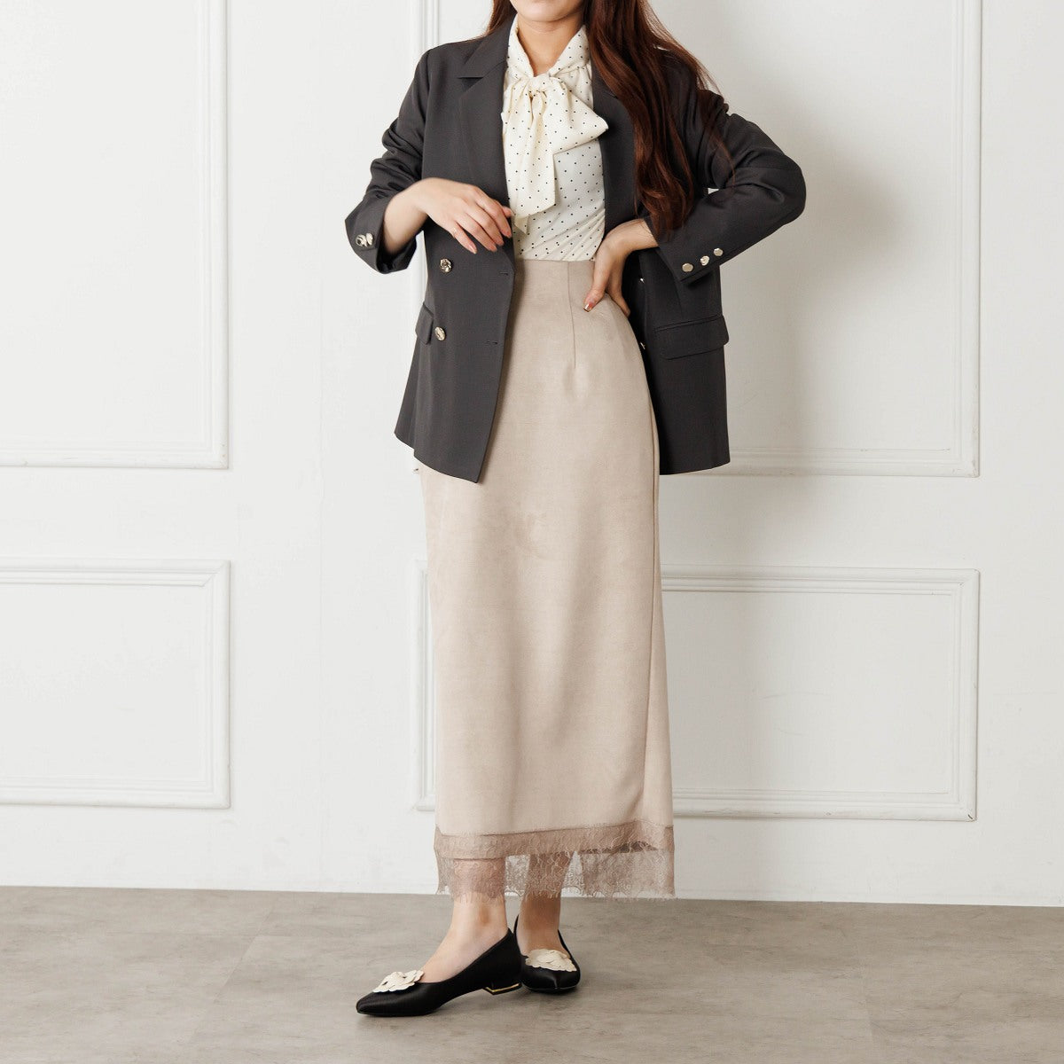 HANAE MORI×HIMIKO フラワーモチーフ フラットパンプス/661127