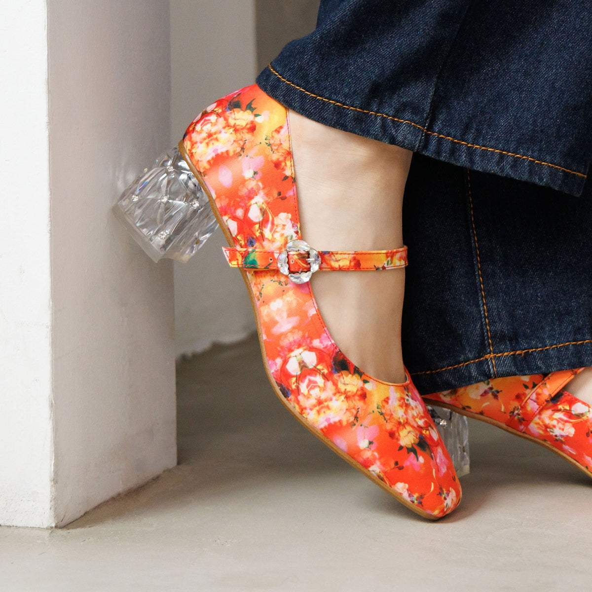 【オンラインショップ先行販売】HANAE MORI×HIMIKO クリアヒールメリージェーン/661128