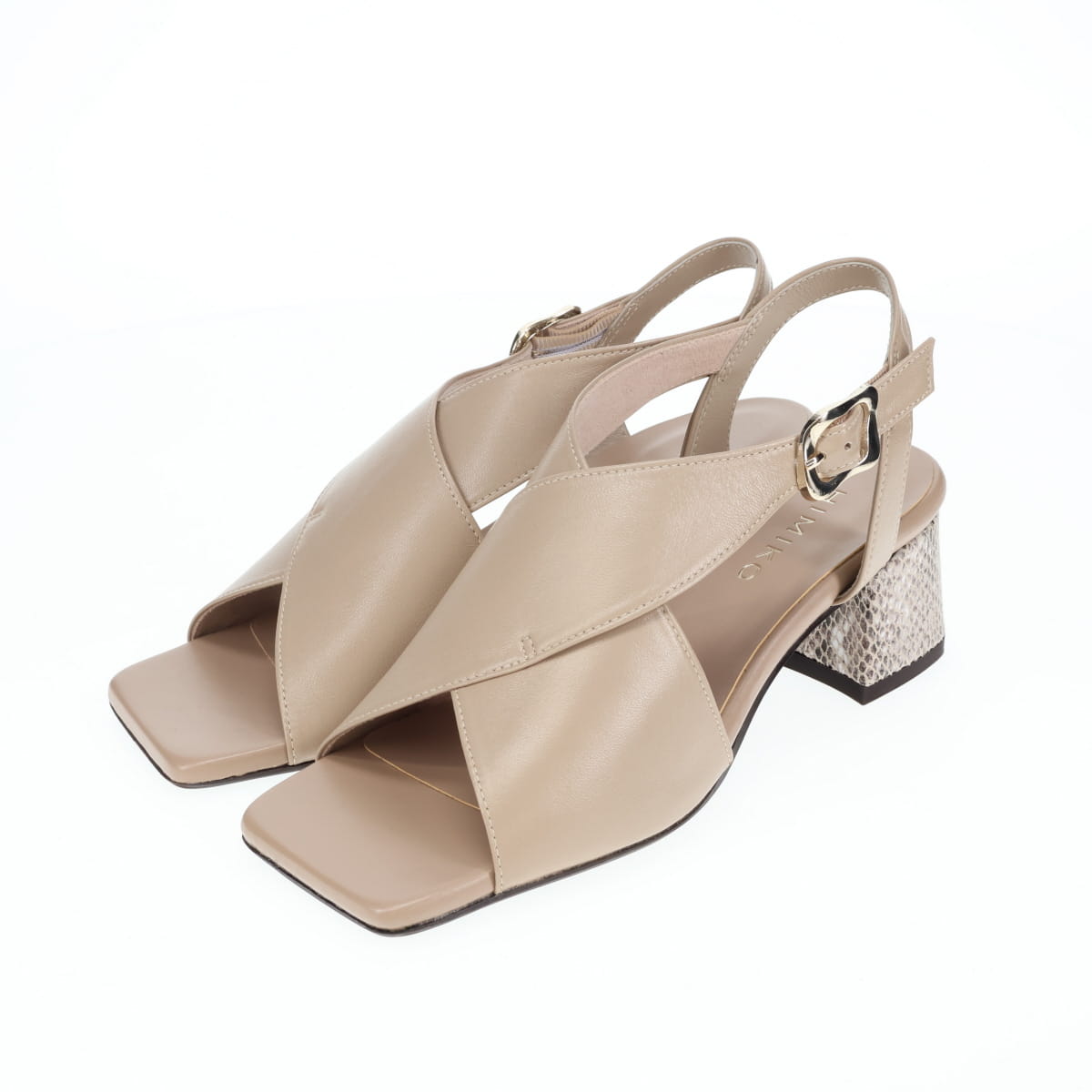 《予約/4月中旬入荷予定》ブロックヒールカバードクロスサンダル/661205