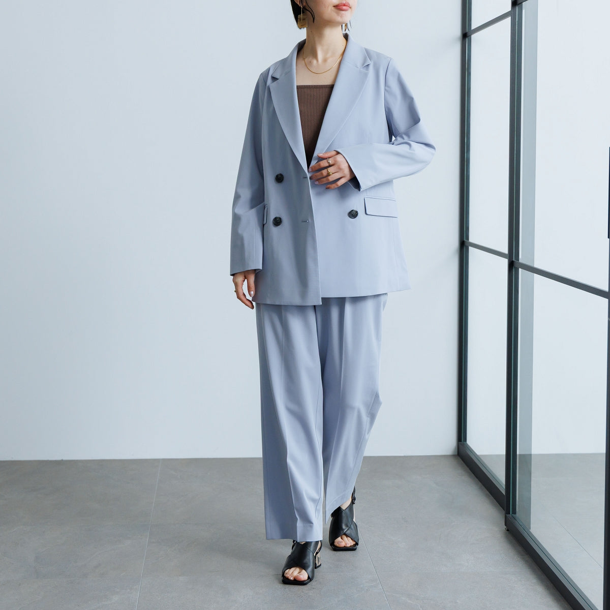 《予約/4月下旬入荷予定》ブロックヒールカバードクロスサンダル/661205