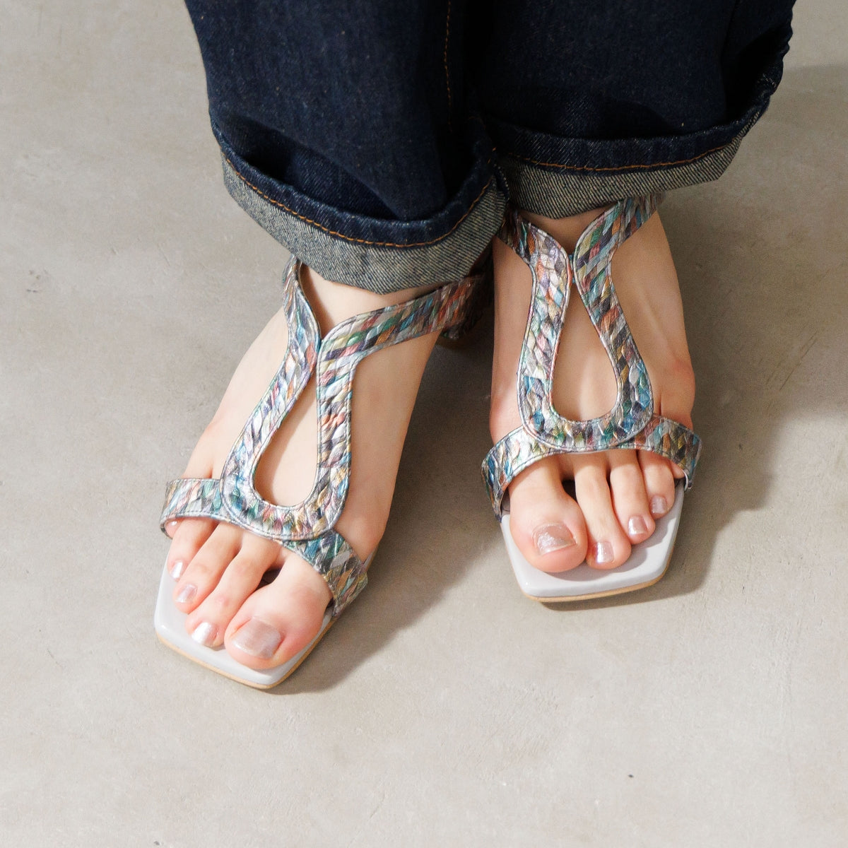 【26SS】4cmヒールUカットサンダル/661212