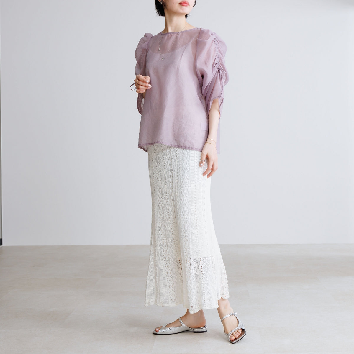 【SALE】【26SS】ワイドスクエアトゥフラットサンダル/661214