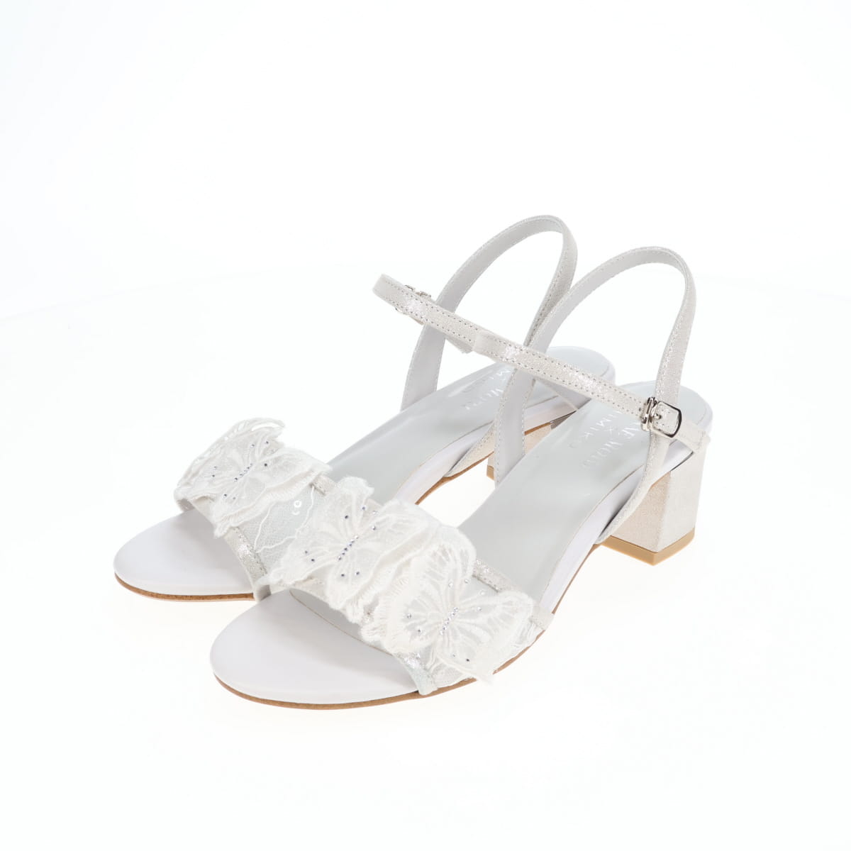 HANAE MORI×HIMIKO ハナエモリ バタフライモチーフストラップサンダル パンプス コラボ ホワイト