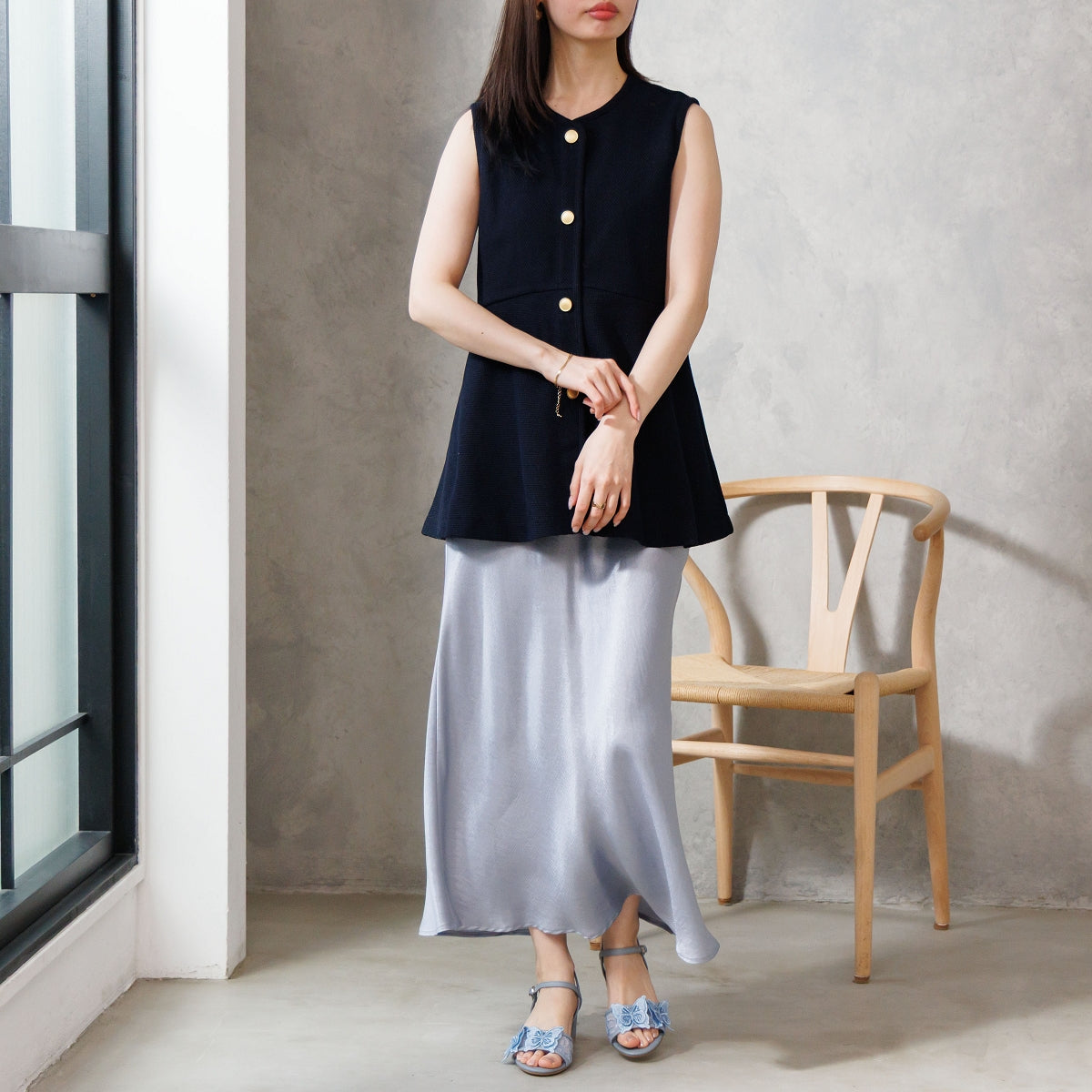 HANAE MORI×HIMIKO ハナエモリ バタフライモチーフストラップサンダル パンプス コラボ ブラック