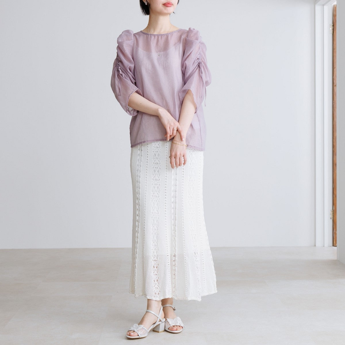 HANAE MORI×HIMIKO ハナエモリ バタフライモチーフストラップサンダル パンプス コラボ ホワイト