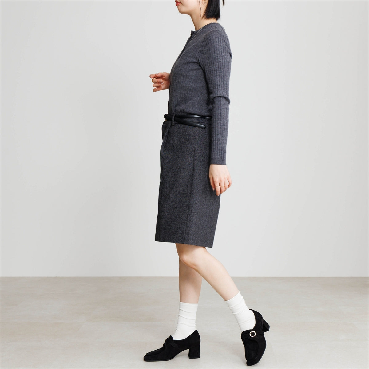 《予約/10月中旬入荷予定》【26AW】5cmヒールモカデザインシューズ/661311