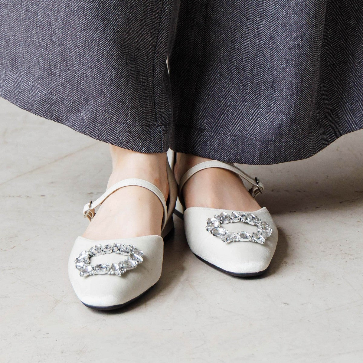 【26AW】HANAEMORI×HIMIKO ビジューセパレートパンプス/661333