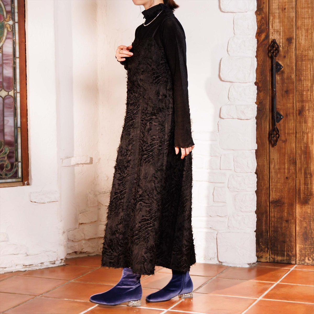 《予約/10月中旬入荷予定》【26AW】HANAEMORI×HIMIKO ビジューヒールストレッチブーツ/661425
