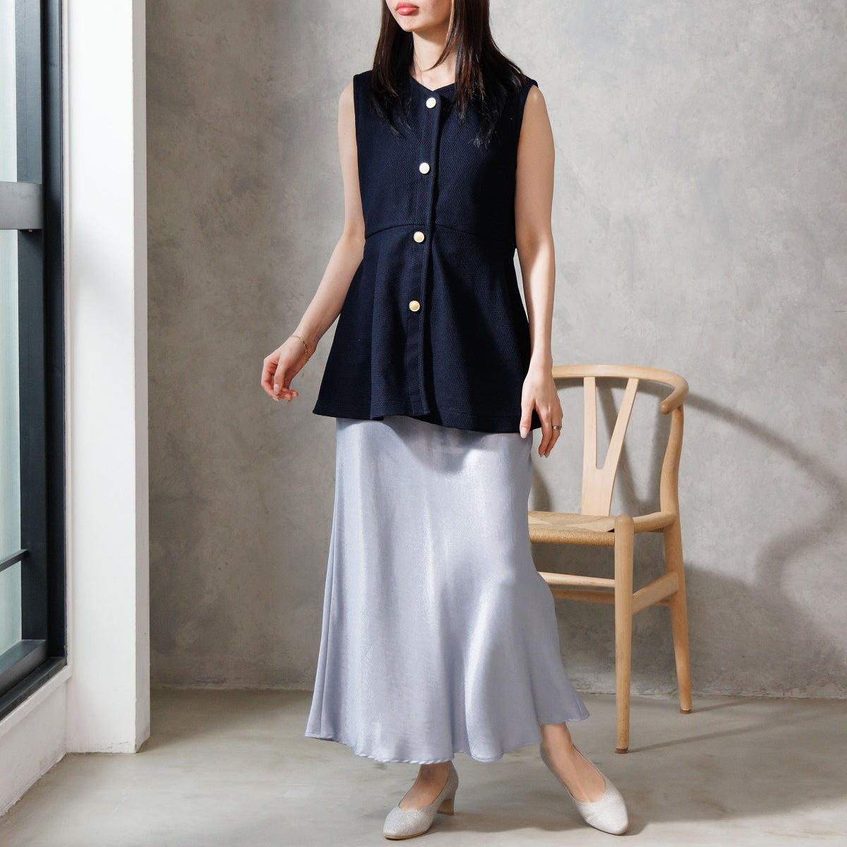 【26SS】ソフトスクエアトゥプレーンパンプス/663102