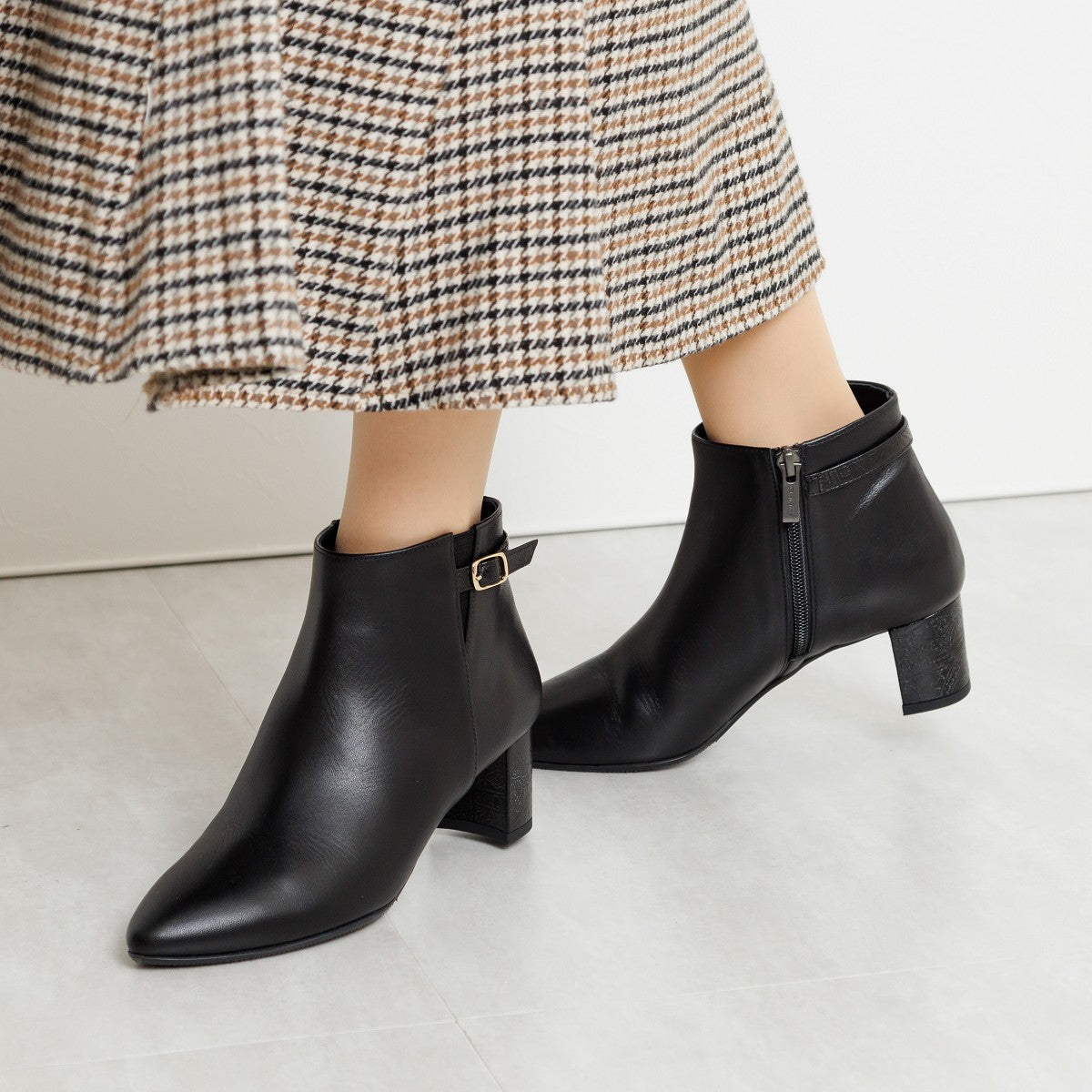 【SALE】５cmヒールベルトデザインブーツ/633404