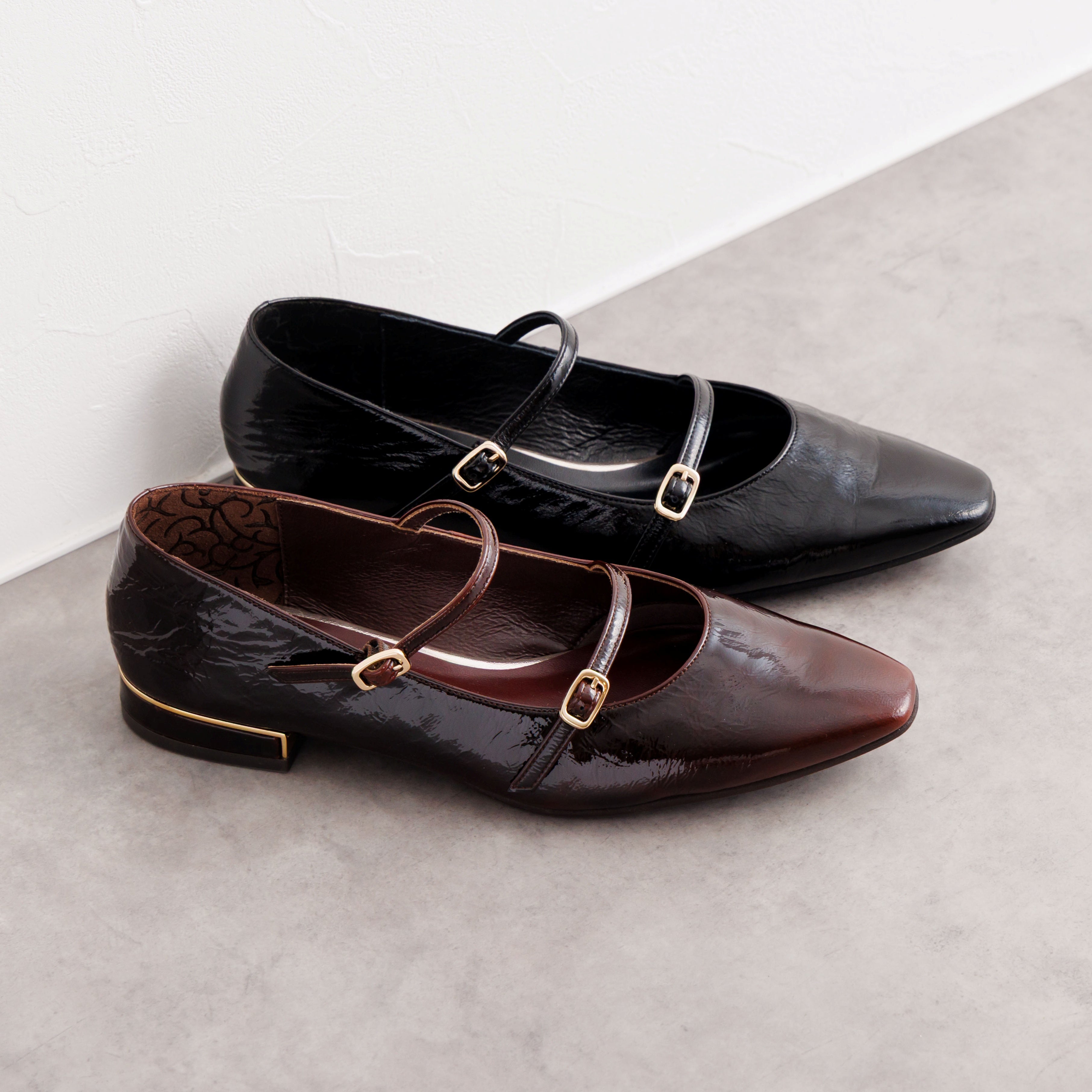 25AW】ダブルベルトローヒールメリージェーンパンプス/651313