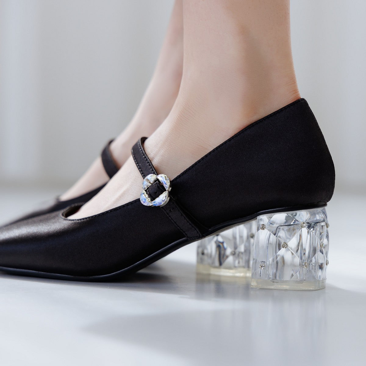 HANAE MORI×HIMIKO ハナエモリ クリアヒールメリージェーン　パンプス　コラボ ブラック