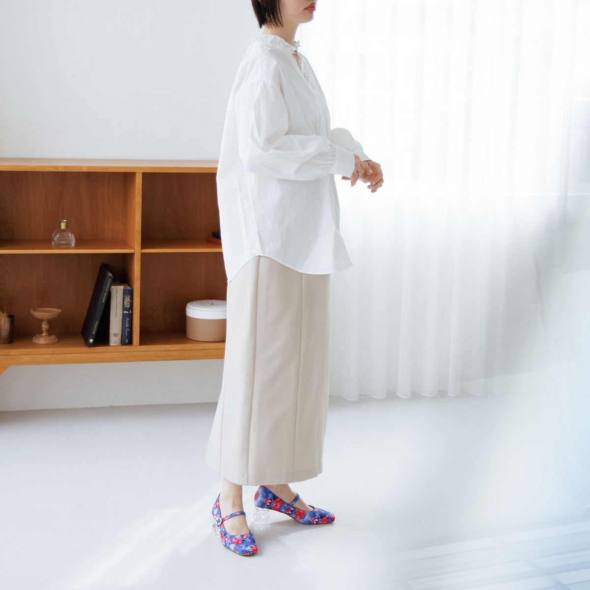 HANAE MORI×HIMIKO ハナエモリ クリアヒールメリージェーン　パンプス　コラボ ブルー