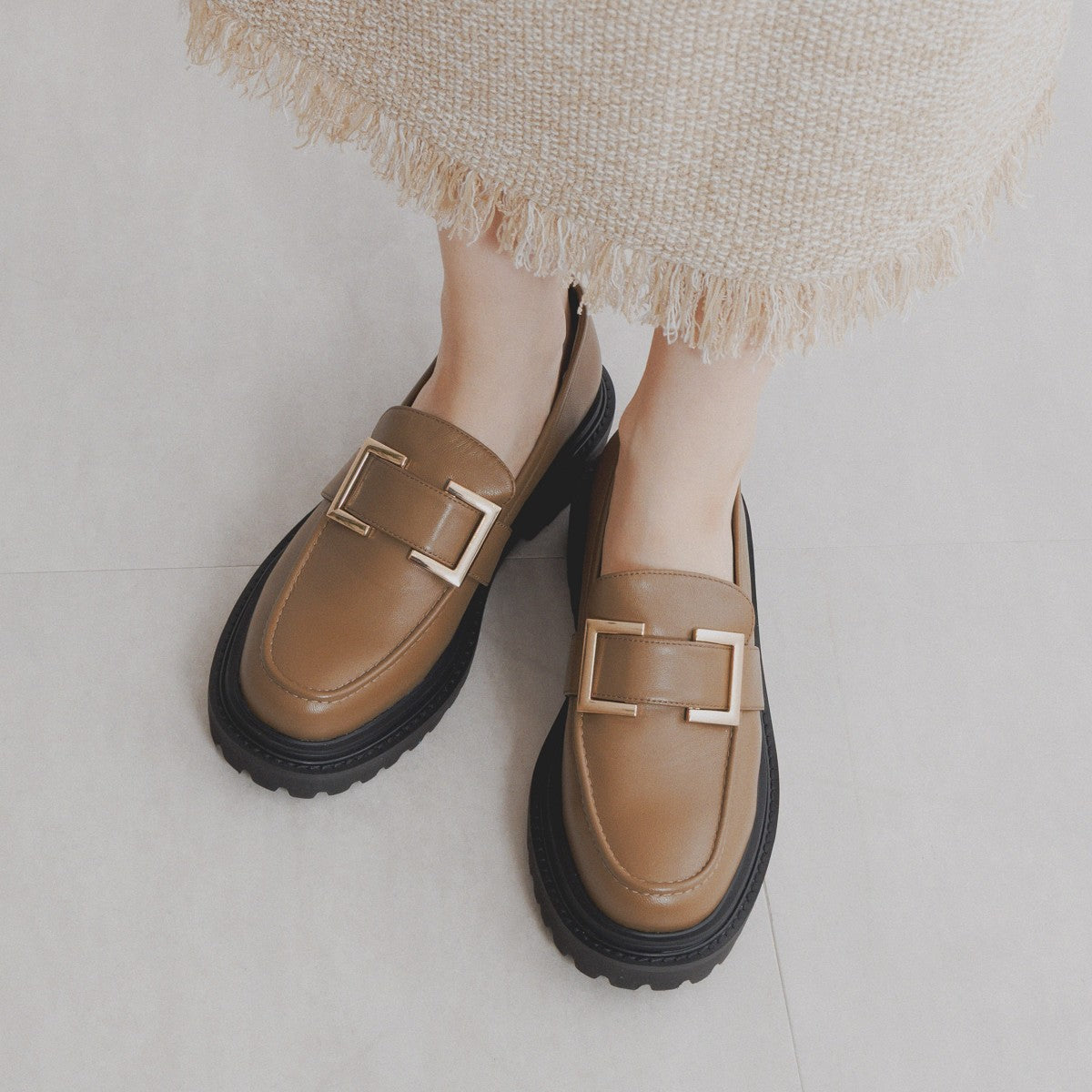 【SALE】バックル厚底ローファー/544107