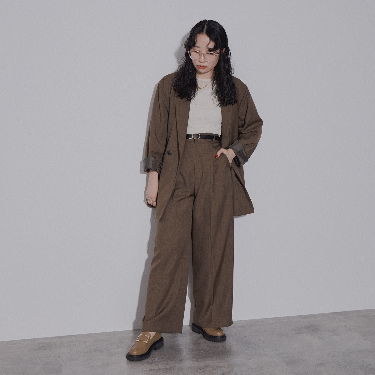 【SALE】バックル厚底ローファー/544107