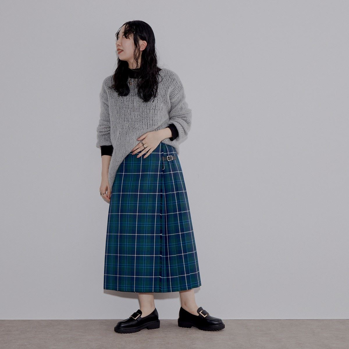 【SALE】バックル厚底ローファー/544107