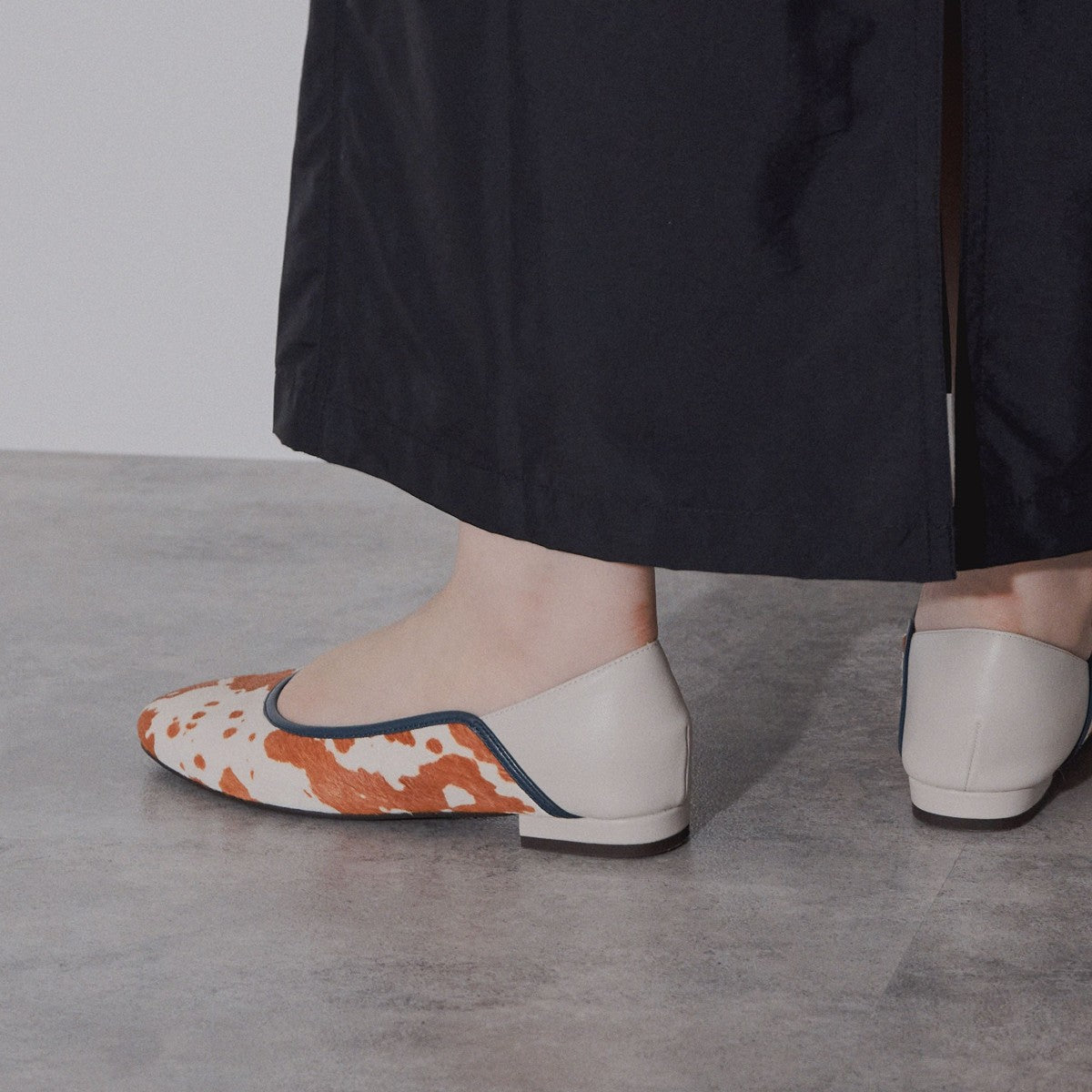 【SALE】異素材コンビバブーシュパンプス/544309