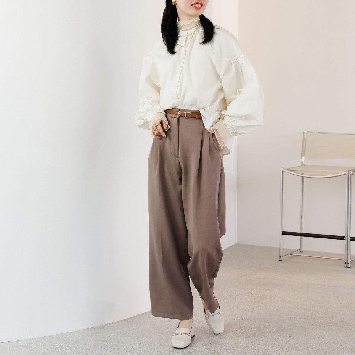 再値下げ】スクエアトゥヒールローファー/544318