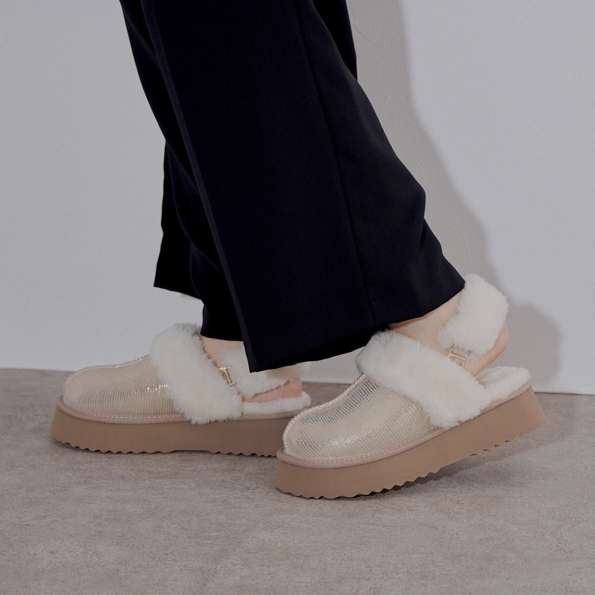 【SALE】新色追加◆ムートンバックストラップサンダル/544319