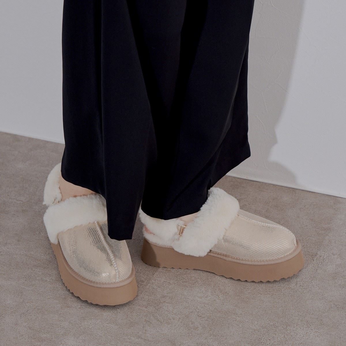 【SALE】新色追加◆ムートンバックストラップサンダル/544319