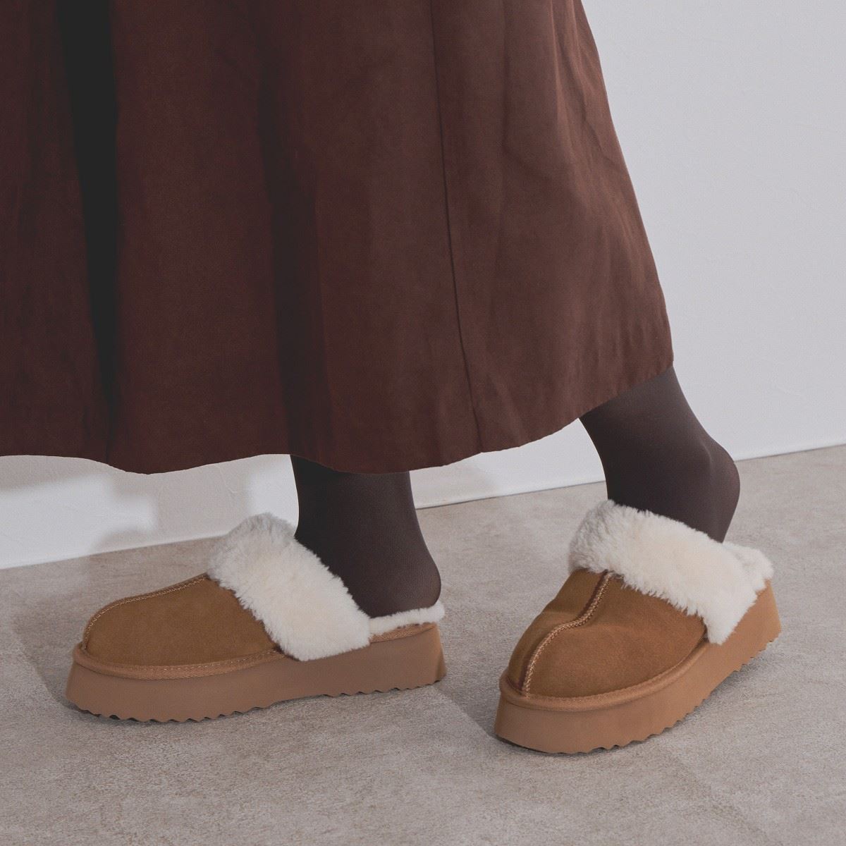 【SALE】新色追加◆ムートンバックストラップサンダル/544319