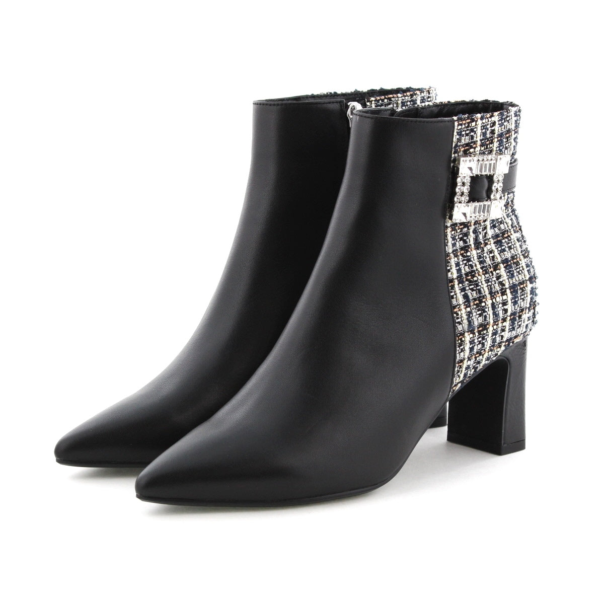 【SALE】ビジューバックルヒールブーツ/544406