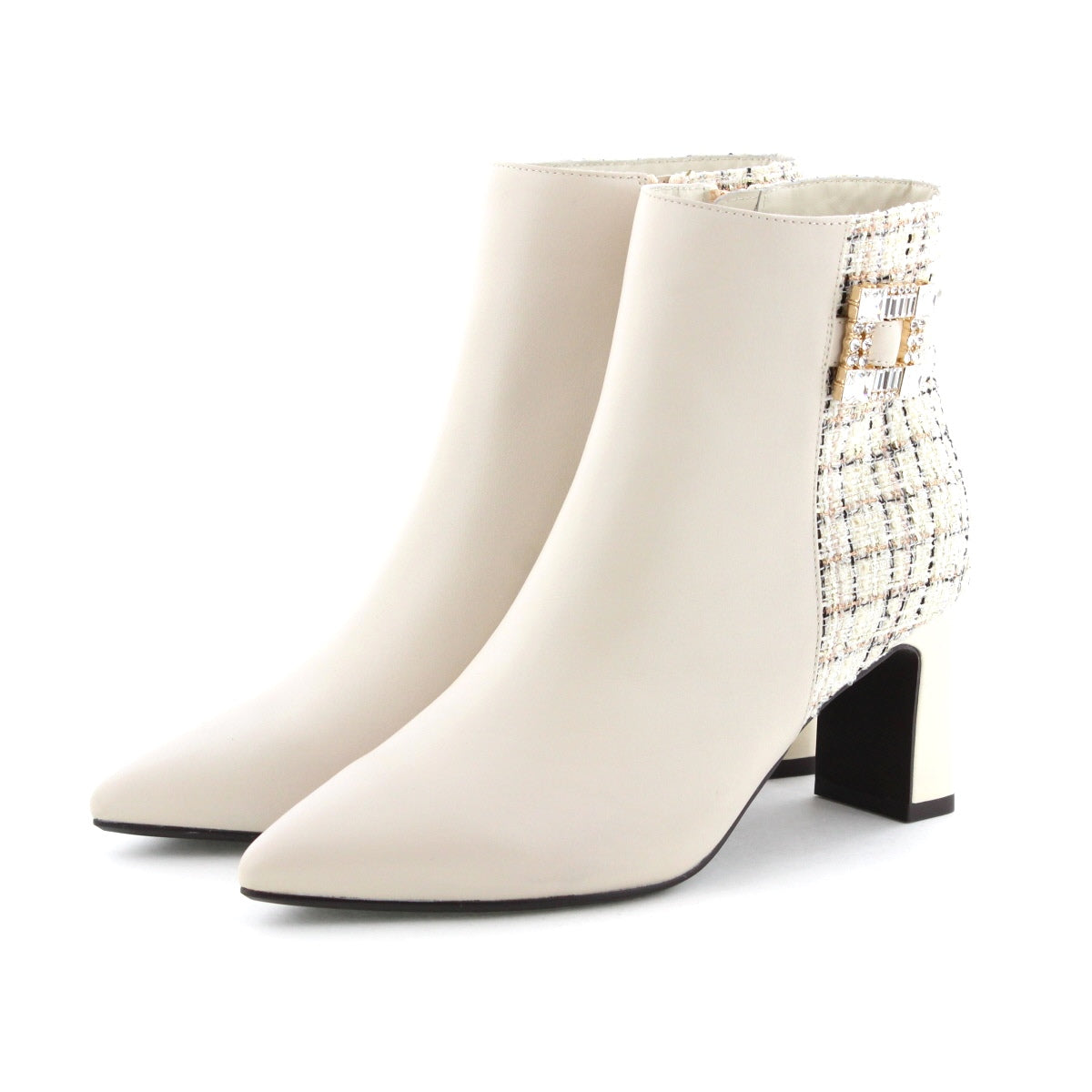 【SALE】ビジューバックルヒールブーツ/544406