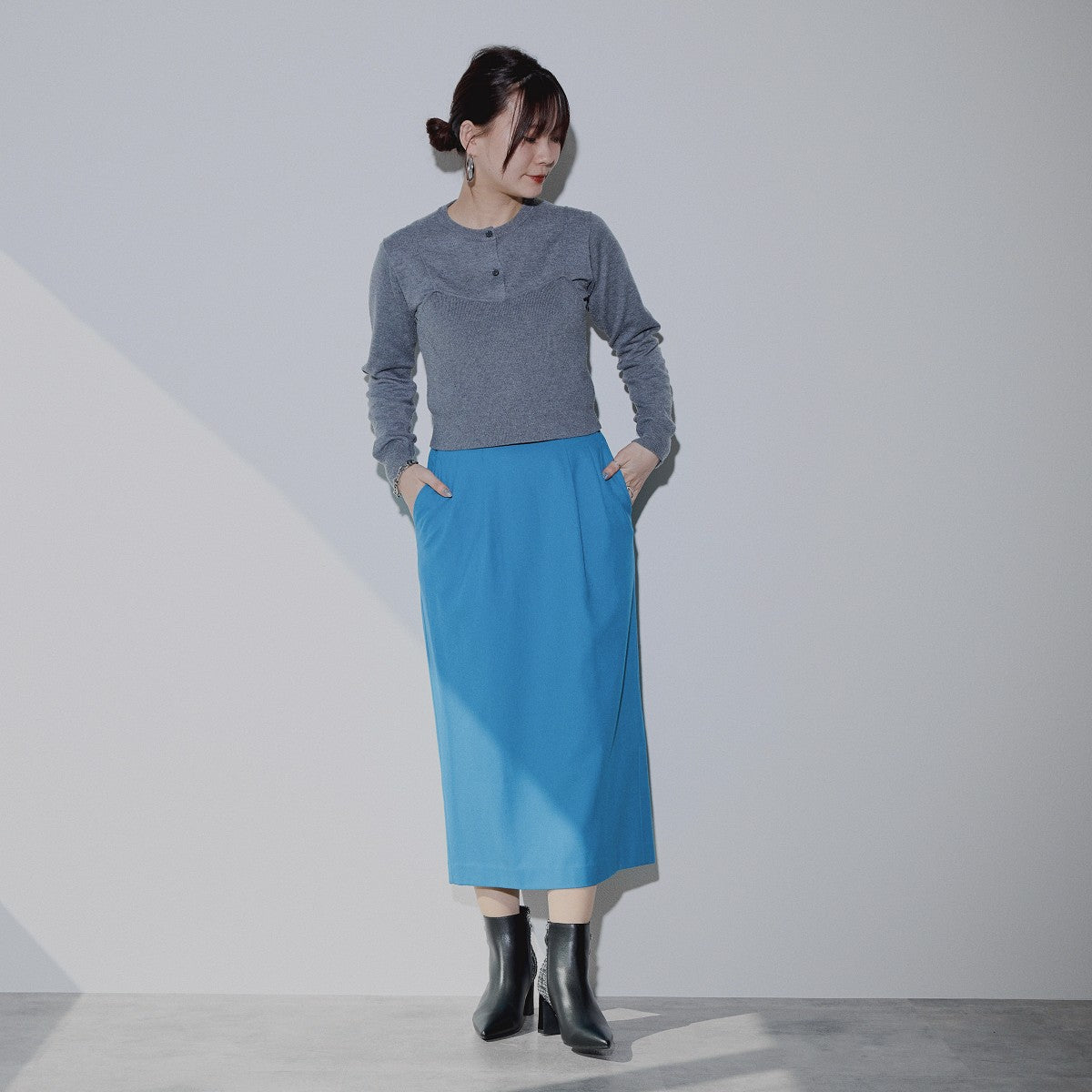 【SALE】ビジューバックルヒールブーツ/544406