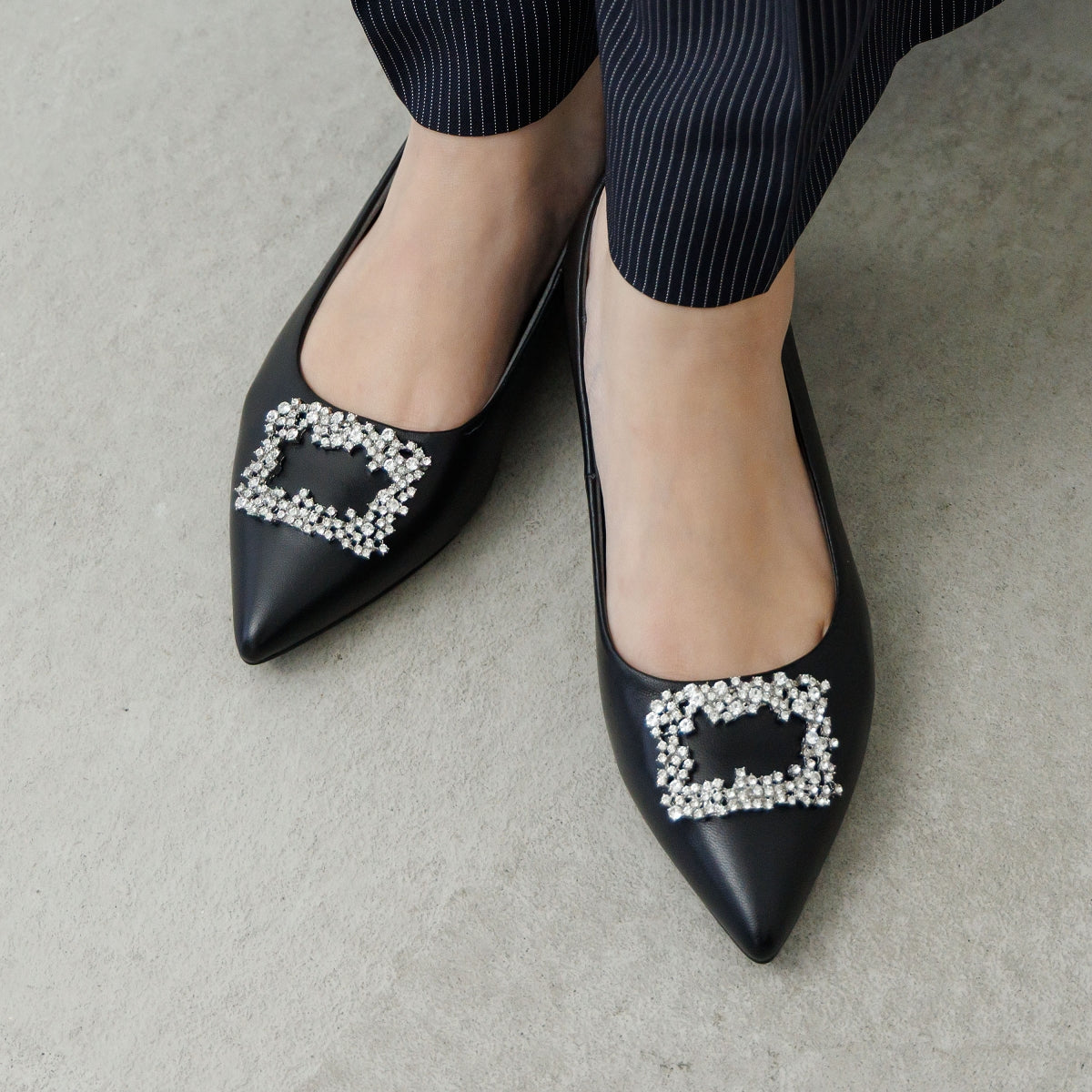 【SALE】スクエアビジューモチーフパンプス/554102