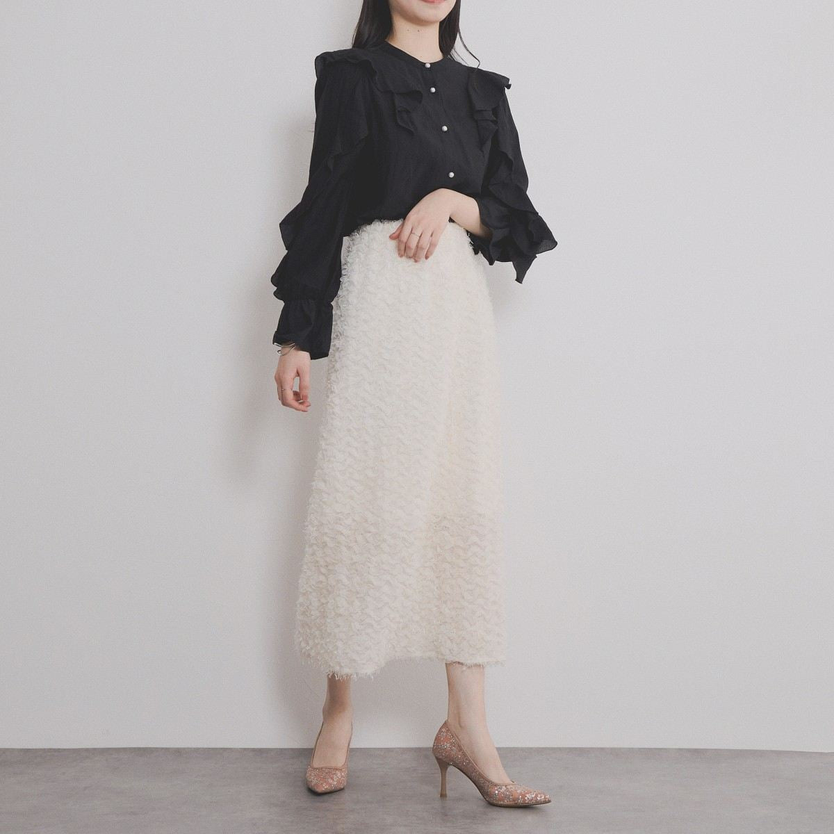 【SALE】チュールヒールパンプス/554103