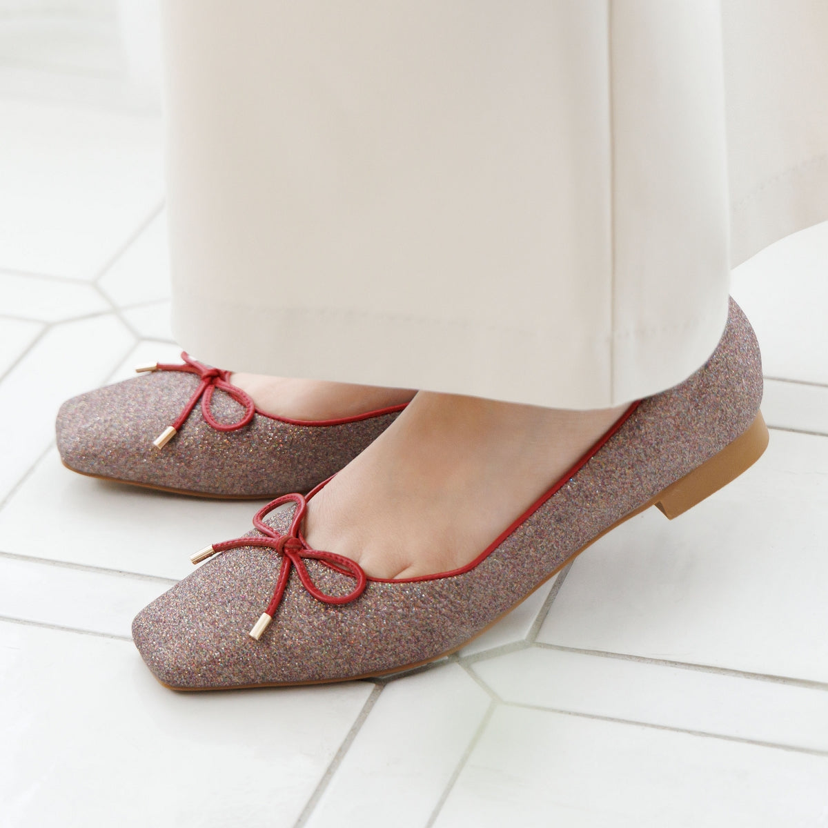 グリッターバレエパンプス/554105