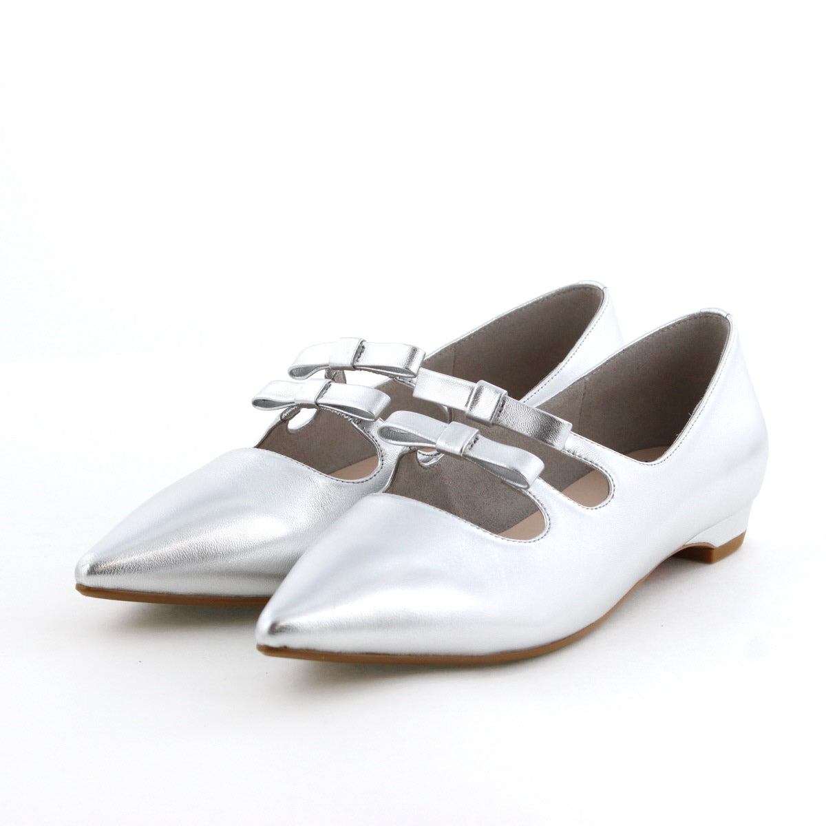 【SALE】ダブルリボンポインテッドトゥパンプス/554107
