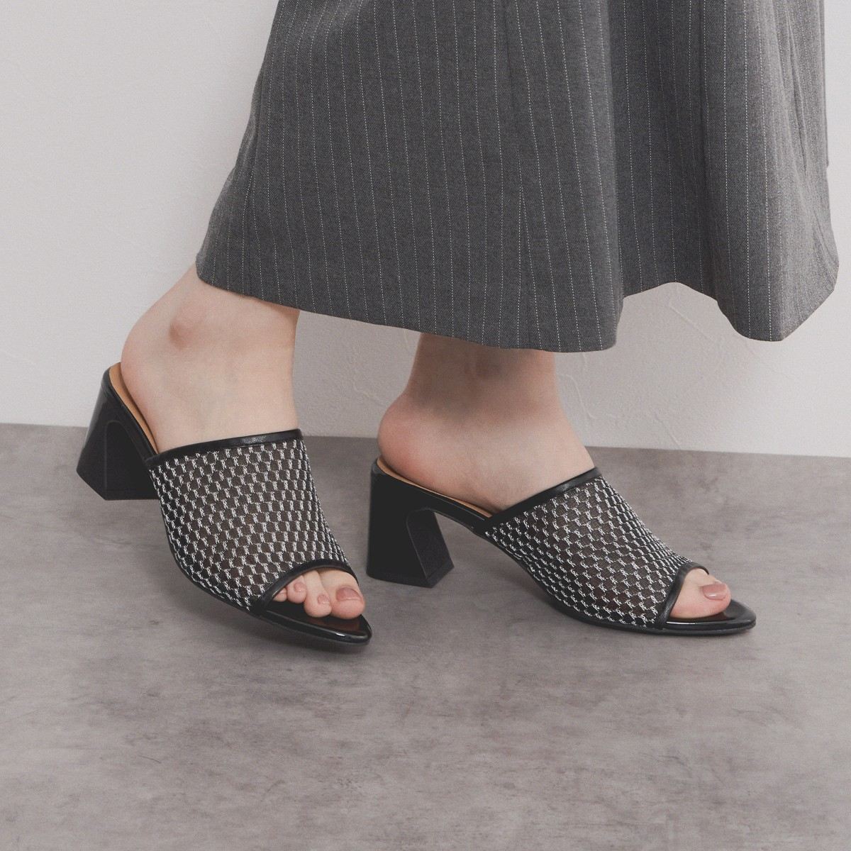 【SALE】ポインテッドトゥチュールサンダル/554206