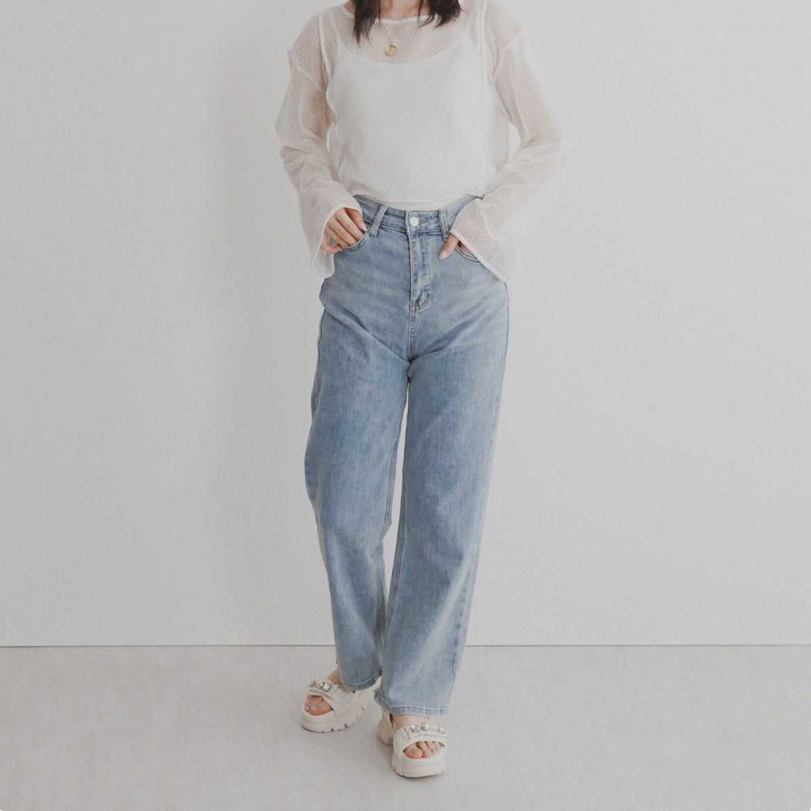 【SALE】カラービジュー厚底スポーツサンダル/554207