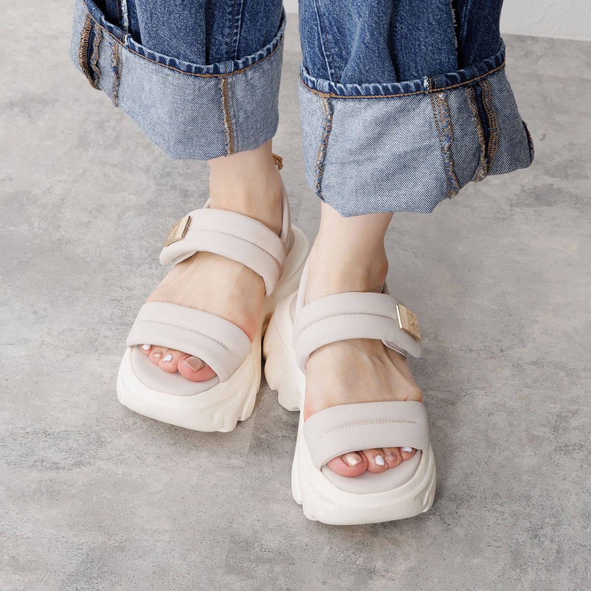 【SALE】ダブルベルトパデットサンダル/554216
