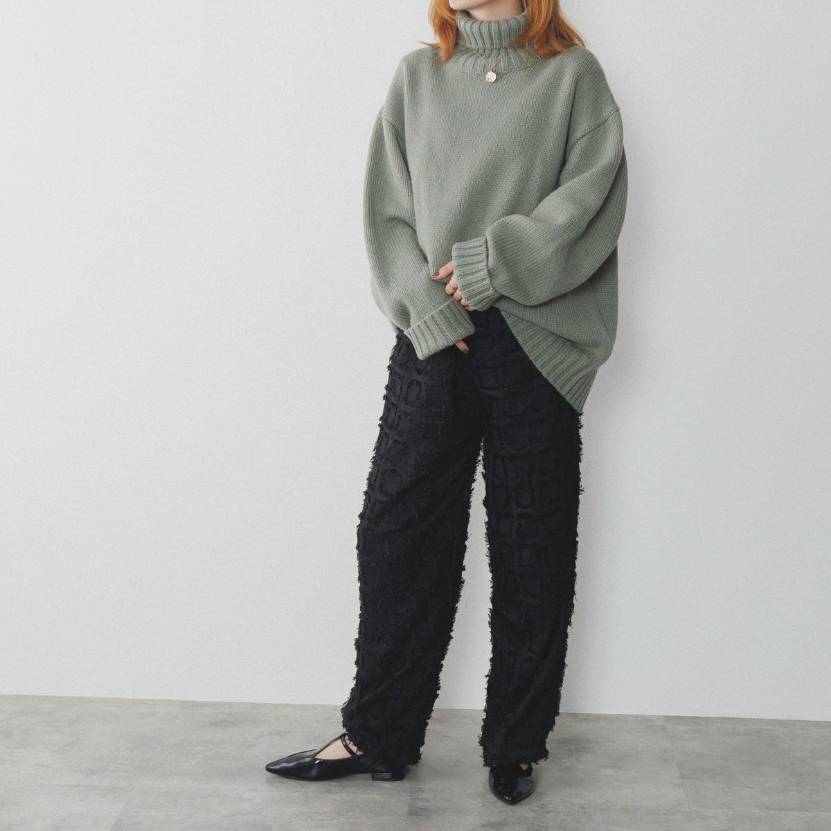 25AW】ダイヤTストラップフラットパンプス/554305