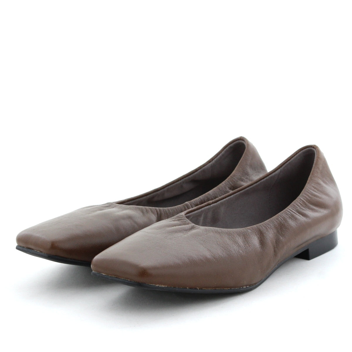 再値下げ】スクエアトゥシャーリングフラットパンプス/554307