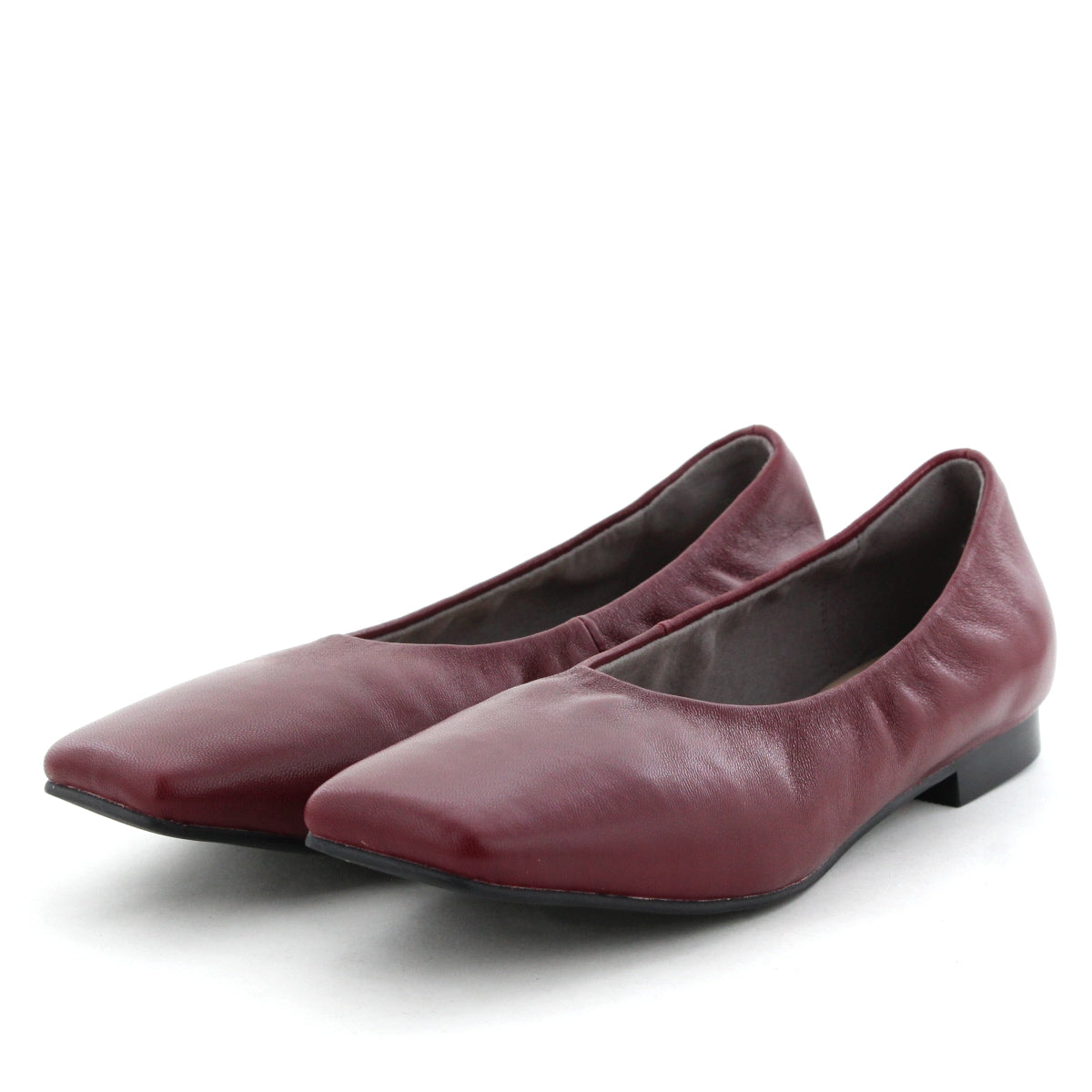 再値下げ】スクエアトゥシャーリングフラットパンプス/554307