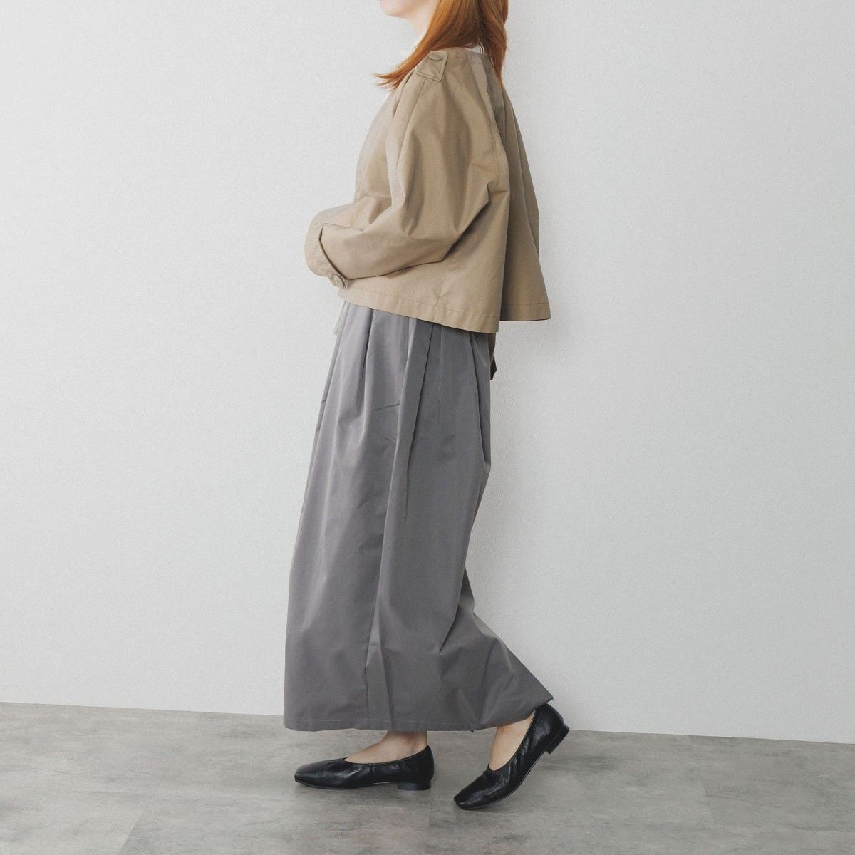 【25AW】スクエアトゥシャーリングフラットパンプス/554307