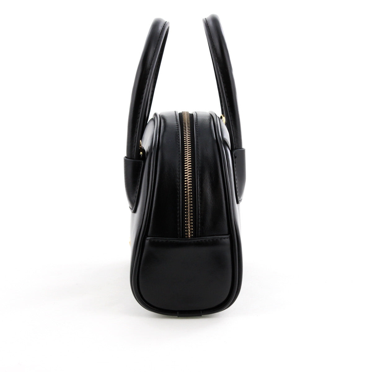 【BALLY】ミニボストンバッグ　オーストリッチ本革　ゴールド金具　ブラック BALLY】ミニボストンバッグ オーストリッチ本革 ゴールド金具